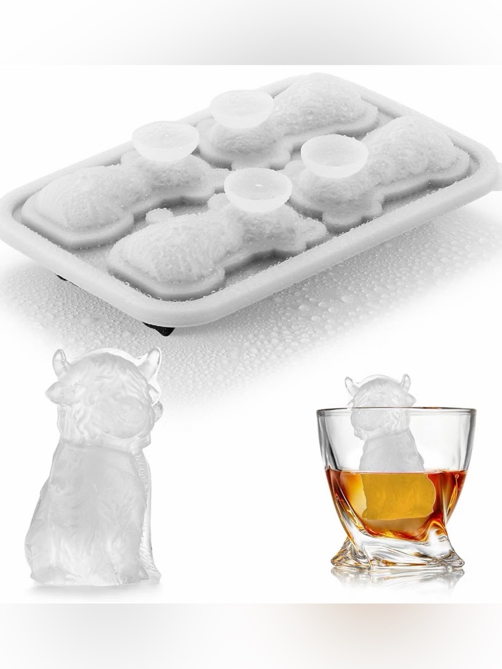 Novelty Ice Cube Mold – Highland Cow